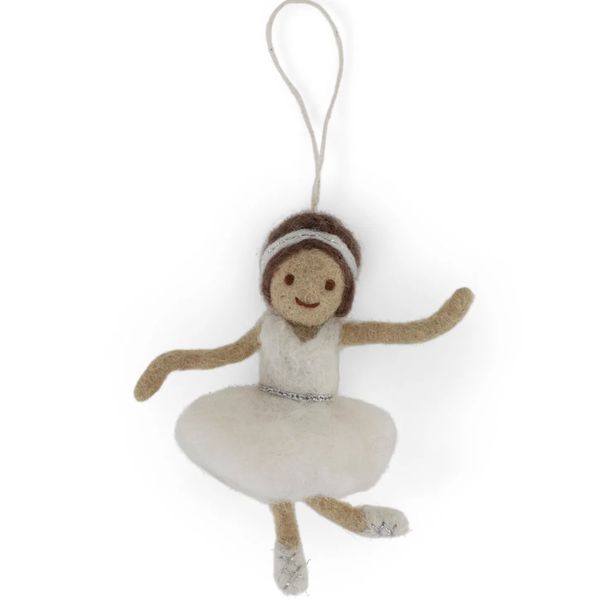 Ballerina i ull - hvit 12cm