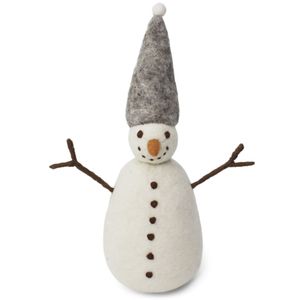 Hovedbilde Stor sn&oslash;mann i ull 29cm - gr&aring; hatt