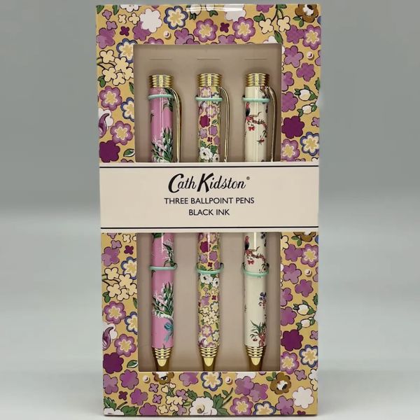 Kulepenner i gaveeske – Cath Kidston lilla 3 stk