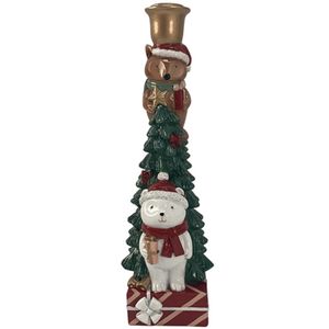 Hovedbilde Tilde lysestake 27cm med juletre og dyr