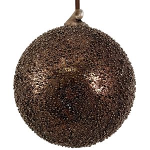 Hovedbilde Glasskule – Blank kobber med perler, 10 cm