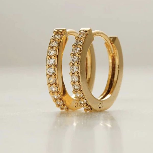 Orelia &oslash;redobber Mini Pave Huggie Hoop - gull