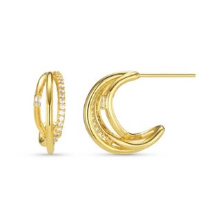 Hovedbilde Orelia &oslash;redobber Mixed Pav&eacute; Triple Illusion Hoop ...