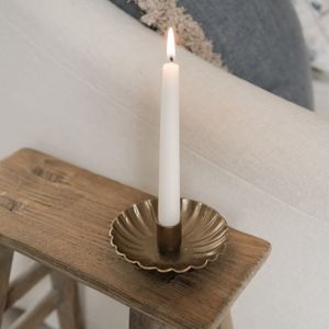 Hovedbilde Lysestake med b&oslash;lget kant 12cm - messingfinish