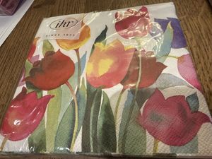 Hovedbilde Servietter Powerful Tulips - kaffe