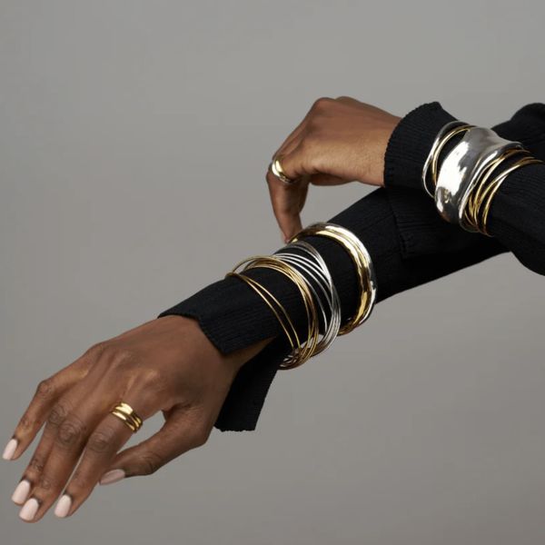 Orelia armb&aring;nd Interlocking Bangles - s&oslash;lv