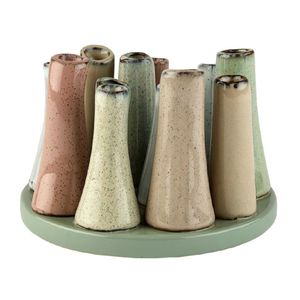 Hovedbilde Vase Round d17cm - gr&oslash;nn bunn