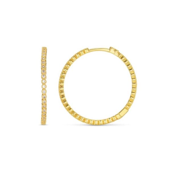 Orelia &oslash;redobber Fine Pave mid-size hoop - gull