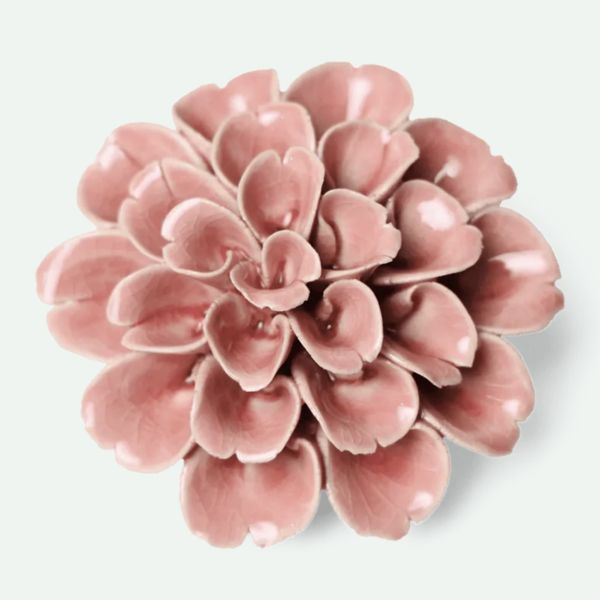 Blomst I keramikk - Champagnerosa hortensia 9cm