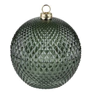 Hovedbilde Glasskule gr&oslash;nn – 2 delt 13cm