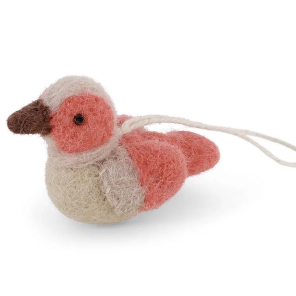 Mini Spurv – støvet korall & beige 5,5cm