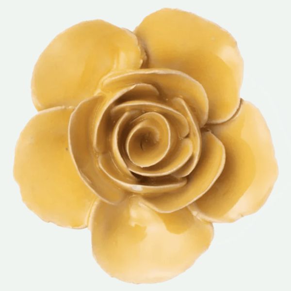 Blomst I keramikk - Gul ranunkel 9,5cm